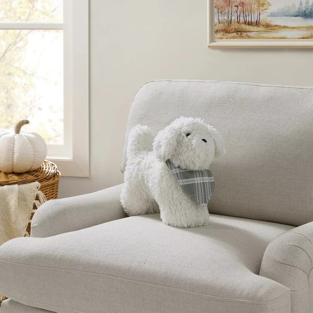 My Texas House 12" x 17" Bonnie Ivory Stuffed Faux Fur Toy Dog Pillow